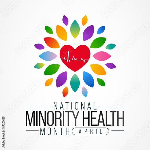 National Minority Health month is observed every year in April, Vector illustration