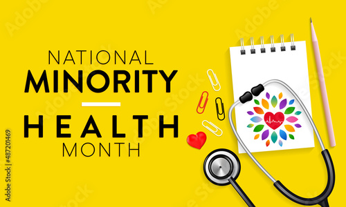 National Minority Health month is observed every year in April, Vector illustration