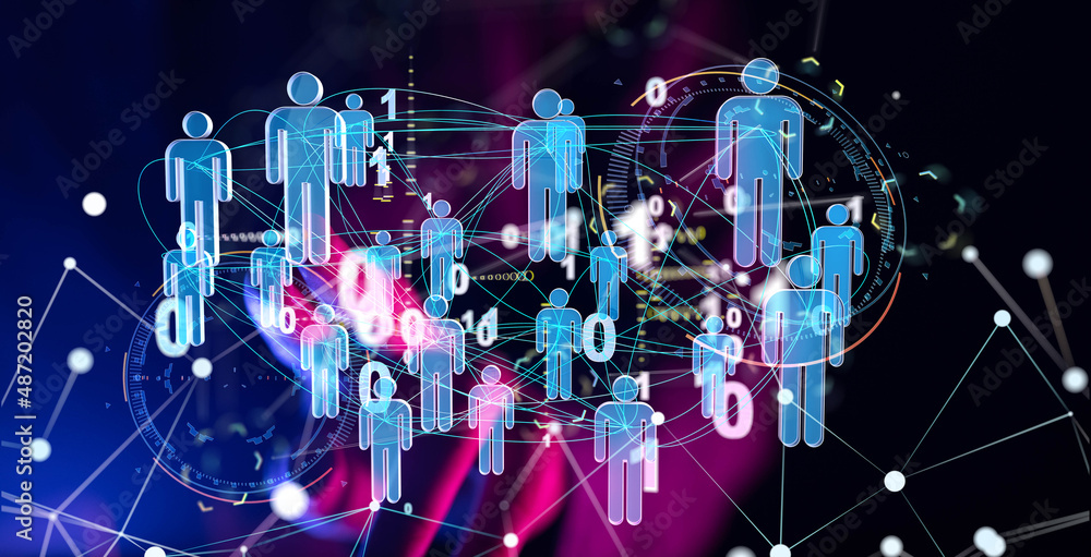 Abstract technology group and data 3d Stock Photo Adobe Stock