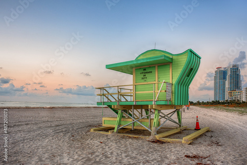 Miami Art Deco Beach Lifeguard Tower © Tim Azar