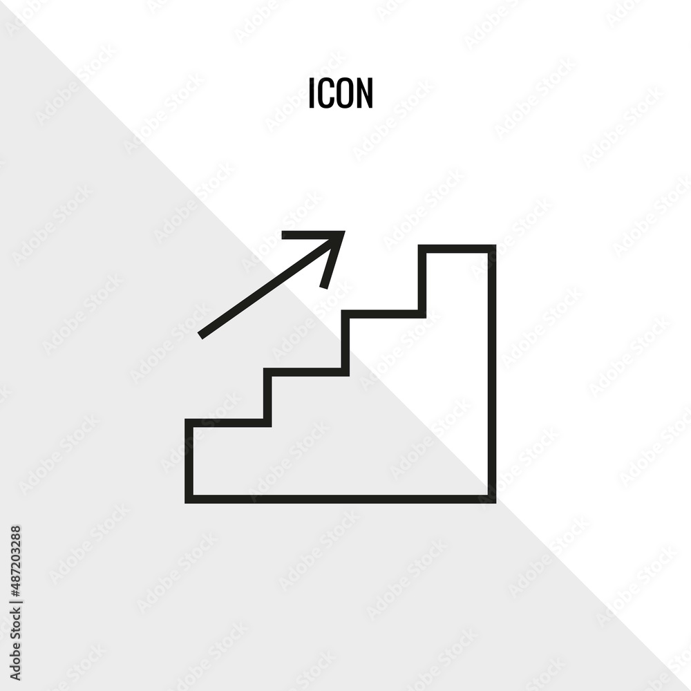 Upstairs vector icon illustration sign Upstairs vector icon illustration sign