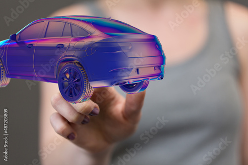 Hologram auto, futuristic p...