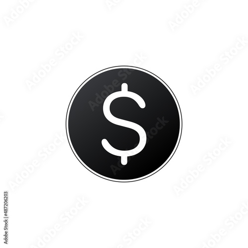 Coin with dollar sign simple icon. Currency finance icon. price symbol. Stock vector illustration isolated on white background.