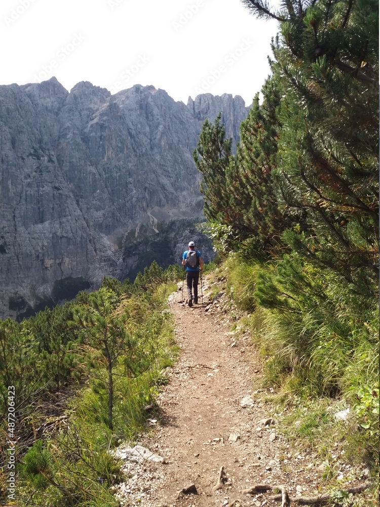 hiking in the mountains