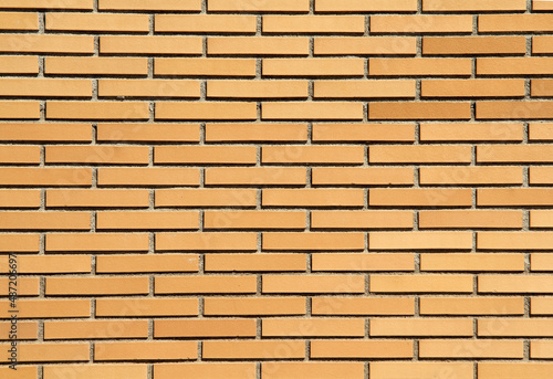 close up of a sunlit brick wall, exterior,