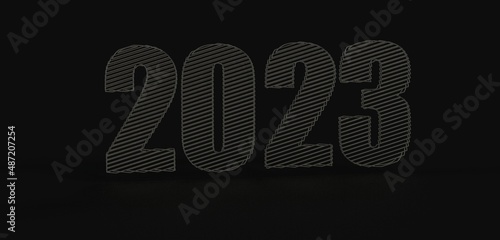 Typography design of 2023 with 3d style