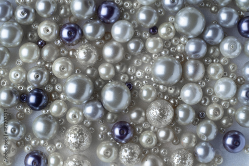 Background of various pearl beads