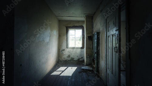 Old abandoned building with window