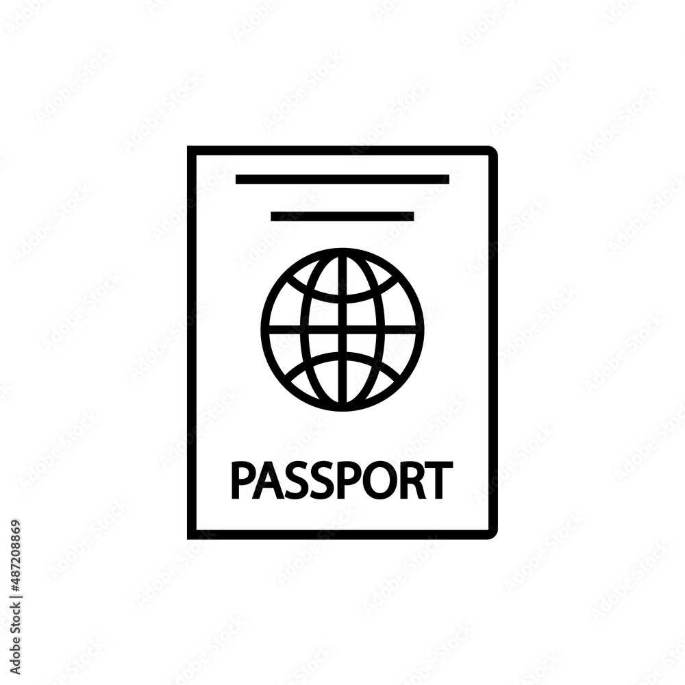 Passport line icon, vector outline logo isolated on white background Passport line icon, vector outline logo isolated on white background