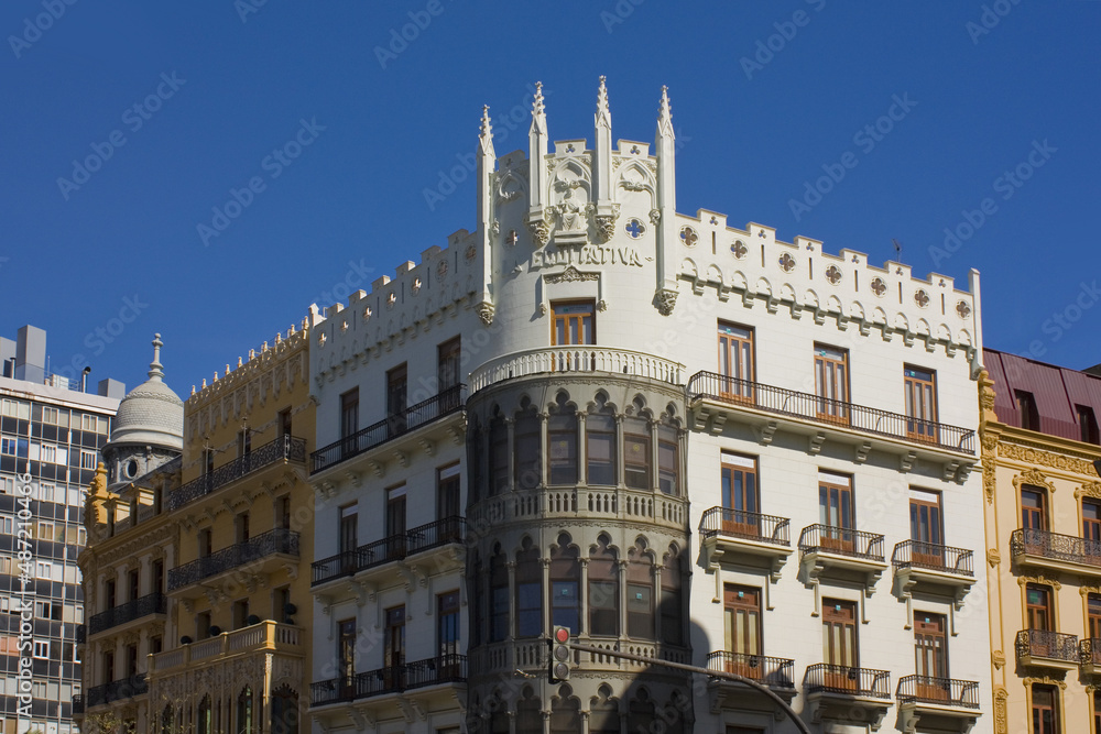 Beautiful historical building in Old Town of Valencia, Spain