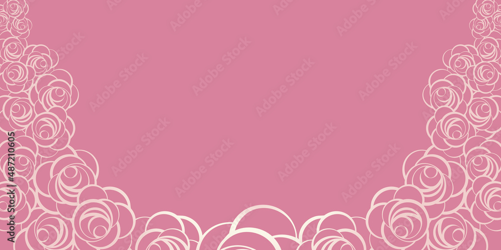 Pink roses frame