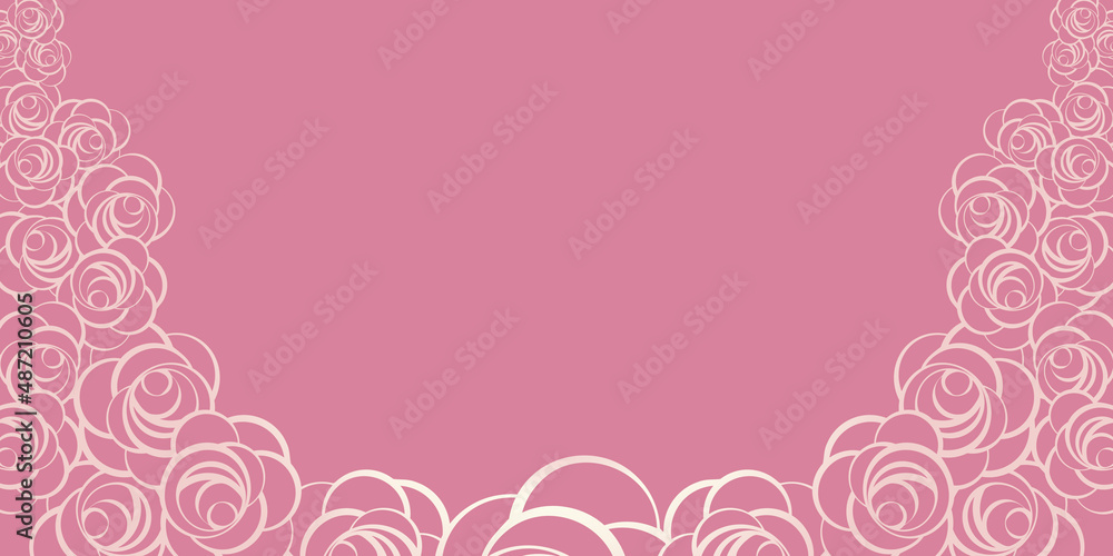 Pink roses frame Pink roses frame
