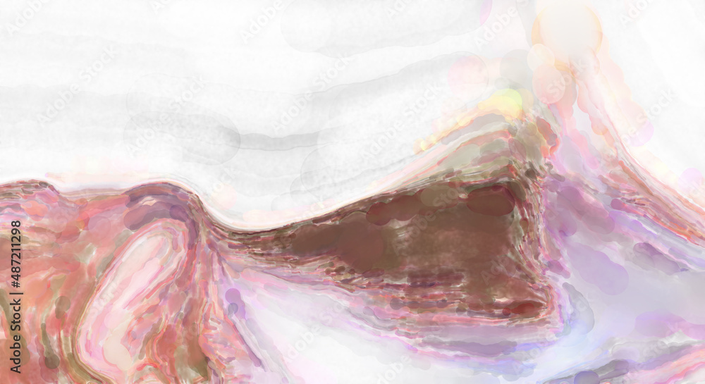 Obraz premium Watercolor abstract painting with pastel colors for poster, wall art, banner, card, book cover or packaging. Modern painting of soothing brush strokes resembling alcohol inks.