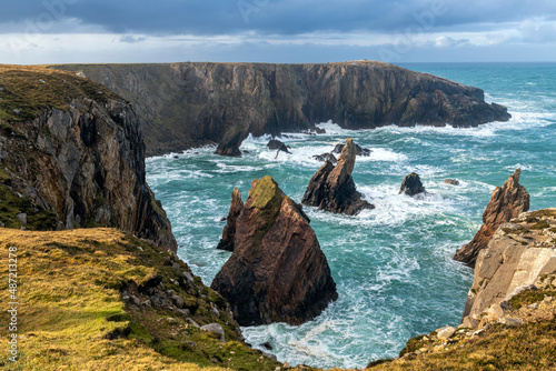 Billede på lærred Mangersta Sea Stacks, Isle of Lewis, Outer Hebrides, Scotland.