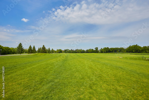 Fototapeta Naklejka Na Ścianę i Meble -  View of Golf Course with beautiful green field.