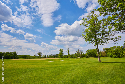 View of Golf Course with beautiful green field.