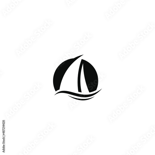 boat logo design vector  