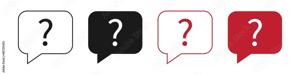 Set of Question mark icon on a white background. Chat question icon. Illustration Set of Question mark icon on a white background. Chat question icon. Illustration