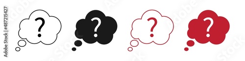 Set of Question mark icon on a white background. Chat question icon. Illustration