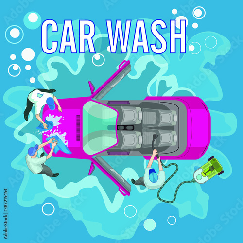 Service Car wash , auto waschen, Plakate, Vektor Illustration
