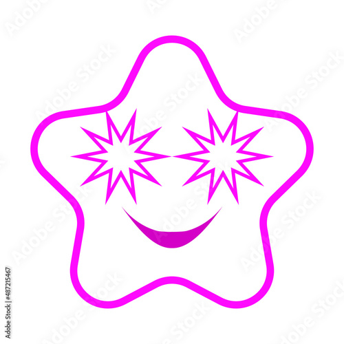 Pink Stern als lustige Symbol, Comics, Vektorgrafik