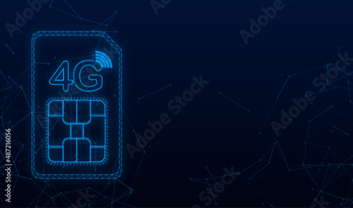 4G symbol Plexus , mobile communication technology and smartphone network. Vector illustration