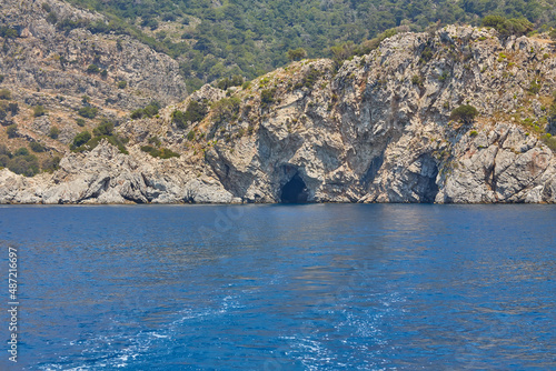 The blue cave near Marmaris, Turkey.