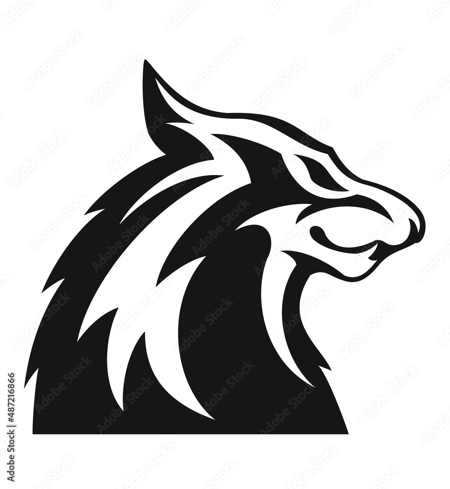 Wolf head vector logo design concept, isolated on white background.