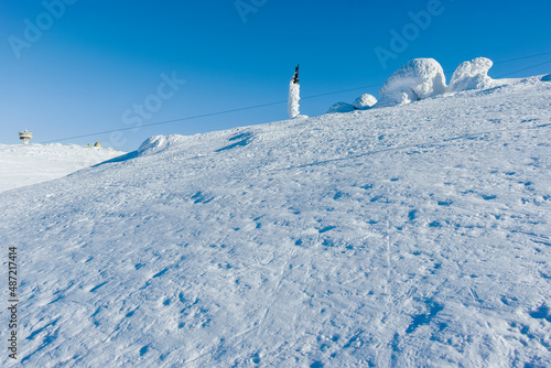Winter view of Vitosha Mountain near Cherni Vrah peak, Sofia City Region, Bulgaria