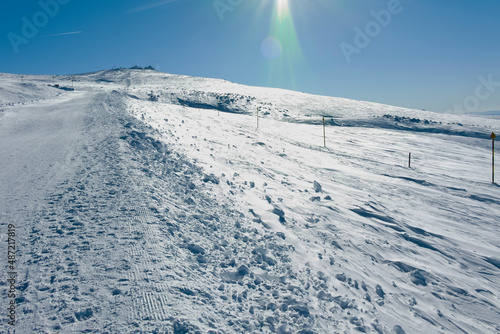 Winter view of Vitosha Mountain near Cherni Vrah peak, Sofia City Region, Bulgaria