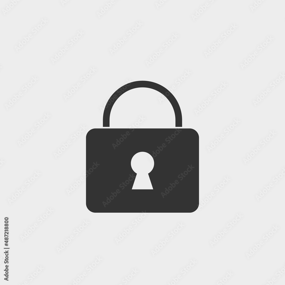 Lock pad vector icon illustration sign Lock pad vector icon illustration sign