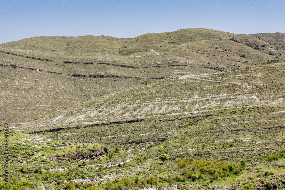 Fototapeta premium Enciso dinosaur tracks route, La Rioja, Spain.