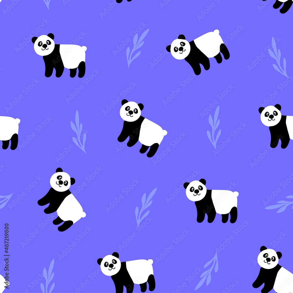 Seamless pattern with cute hand drawn giant panda,childish illustration for wallpaper,fabric,baby nursery,interior design,chinese symbol,simple print for backdrop,accessories and decoration. Seamless pattern with cute hand drawn giant panda,childish illustration for wallpaper,fabric,baby nursery,interior design,chinese symbol,simple print for backdrop,accessories and decoration.
