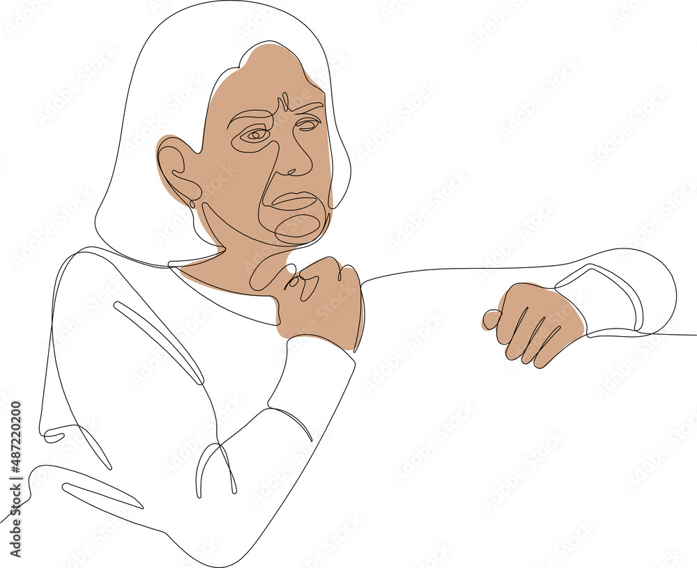 Exhausted frustrated old woman touching forehead, sitting on couch alone, suffering from strong headache or migraine, worried woman thinking about problems. Vector illustration Exhausted frustrated old woman touching forehead, sitting on couch alone, suffering from strong headache or migraine, worried woman thinking about problems. Vector illustration