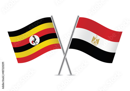 Uganda and Egypt crossed flags. Ugandan and Egyptian flags, isolated on white background. Vector icon set. Vector illustration. Free Download Uganda and Egypt crossed flags. Ugandan and Egyptian flags, isolated on white background. Vector icon set. Vector illustration. - GFXLoad