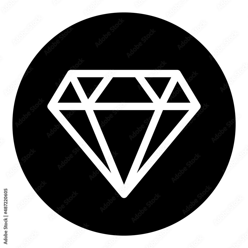 Diamond Flat Icon Isolated On White Background Diamond Flat Icon Isolated On White Background