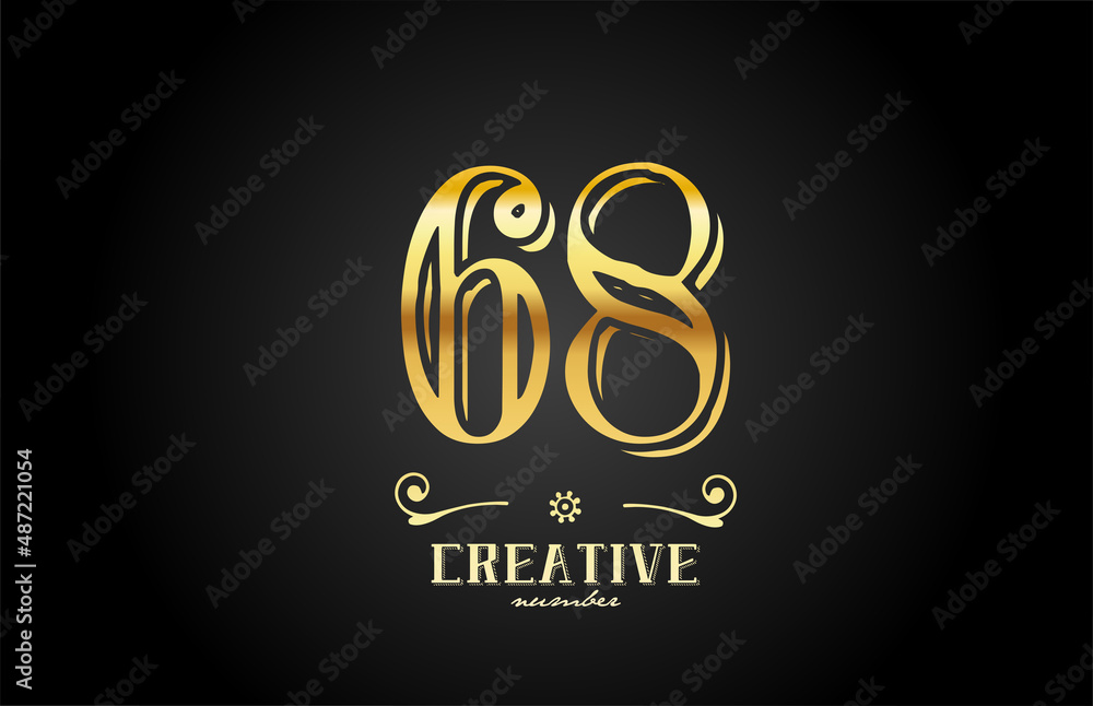 68 gold number logo icon design. Creative template for company and business 68 gold number logo icon design. Creative template for company and business