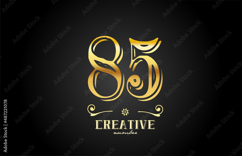 85 gold number logo icon design. Creative template for company and business 85 gold number logo icon design. Creative template for company and business