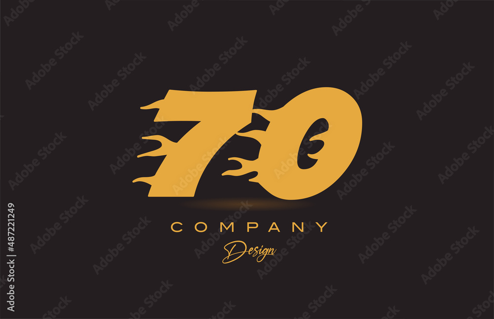 70 yellow number icon logo design. Creative template for business and company 70 yellow number icon logo design. Creative template for business and company