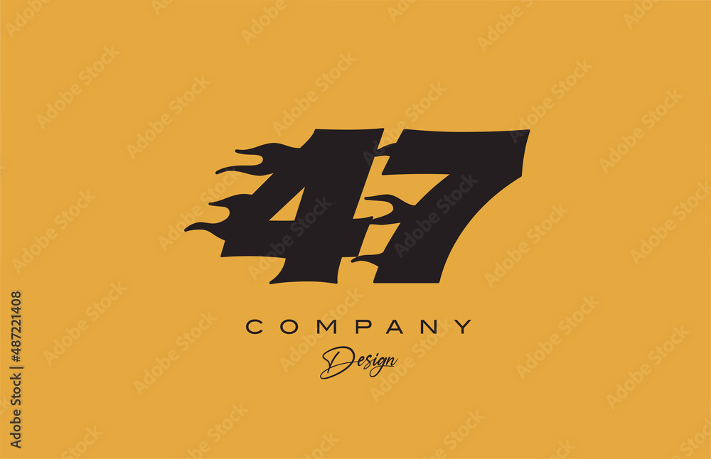 yellow 47 number logo icon design. Creative template for company yellow 47 number logo icon design. Creative template for company