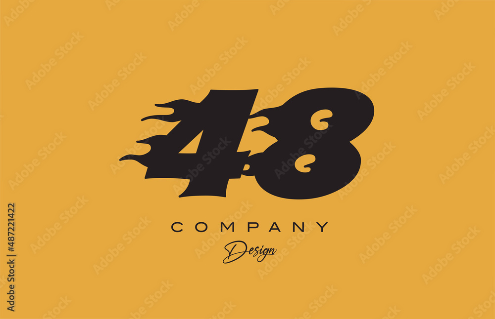 yellow 48 number logo icon design. Creative template for company