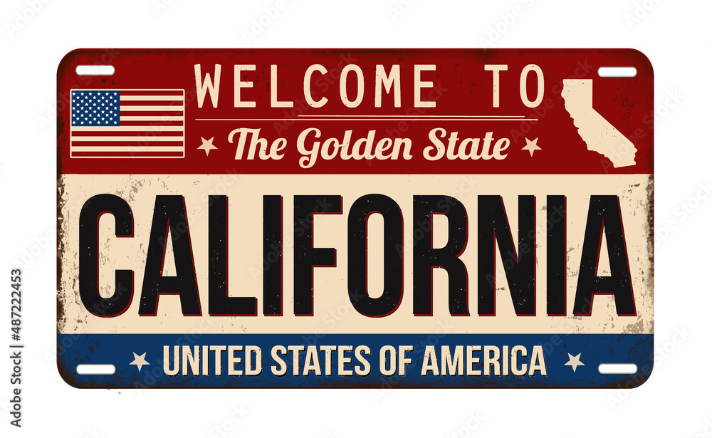 Welcome to California vintage rusty license plate.