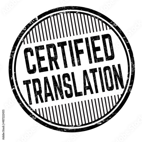 Certified translation grunge rubber stamp
