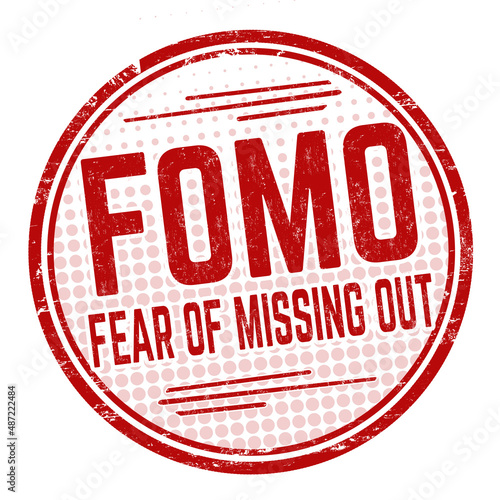 FOMO ( Fear of missing out) grunge rubber stamp