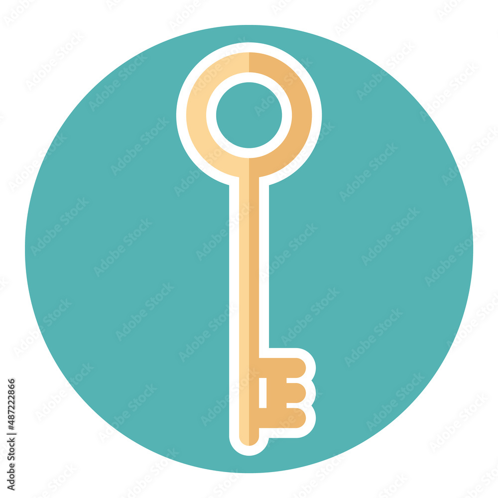 Key Flat Icon Isolated On White Background Key Flat Icon Isolated On White Background