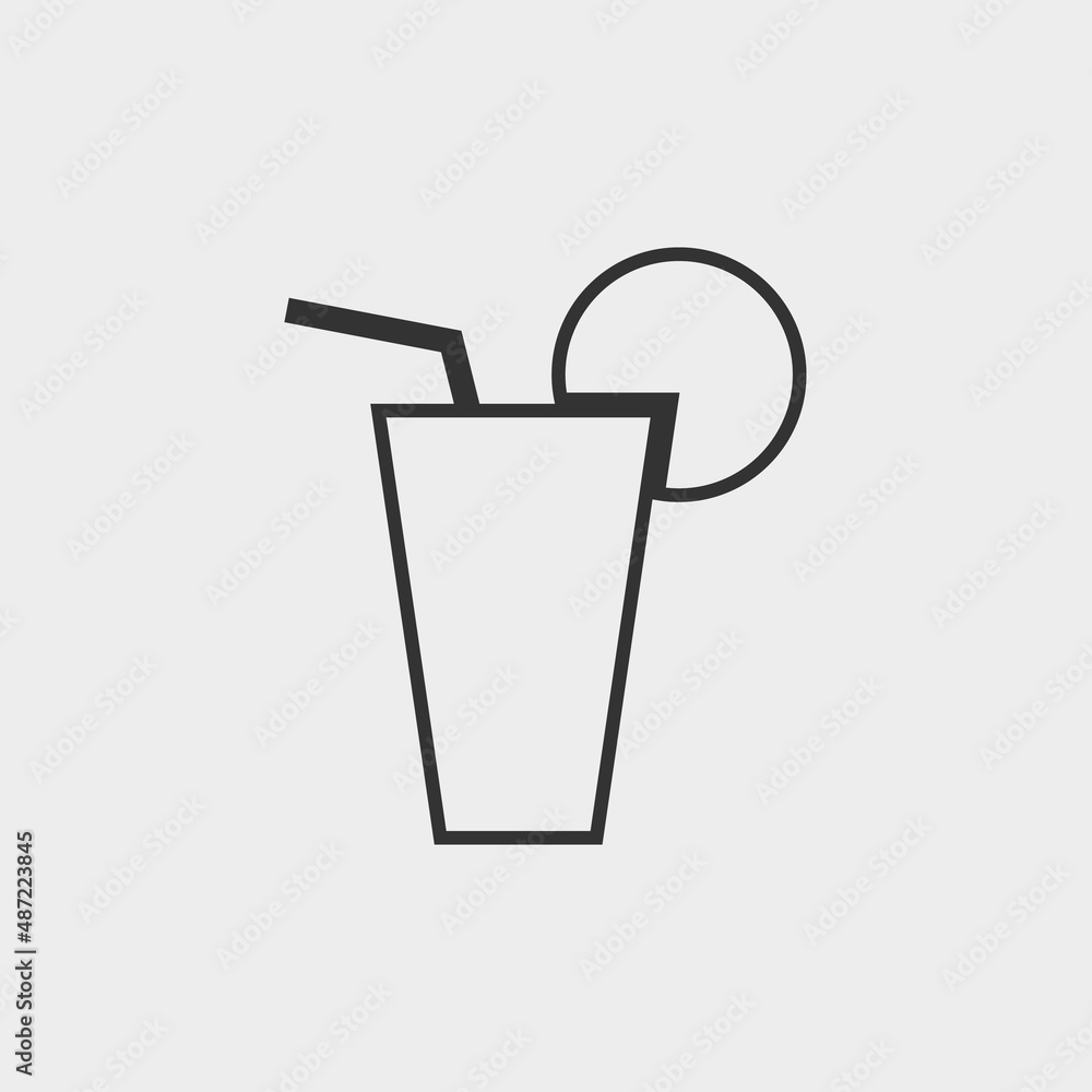 Cocktail vector icon illustration sign Cocktail vector icon illustration sign