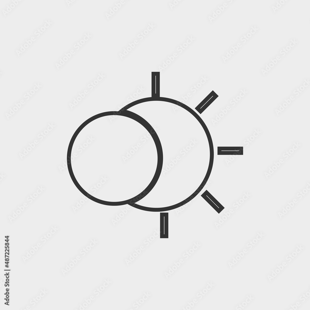 Solar eclipse vector icon illustration sign Solar eclipse vector icon illustration sign