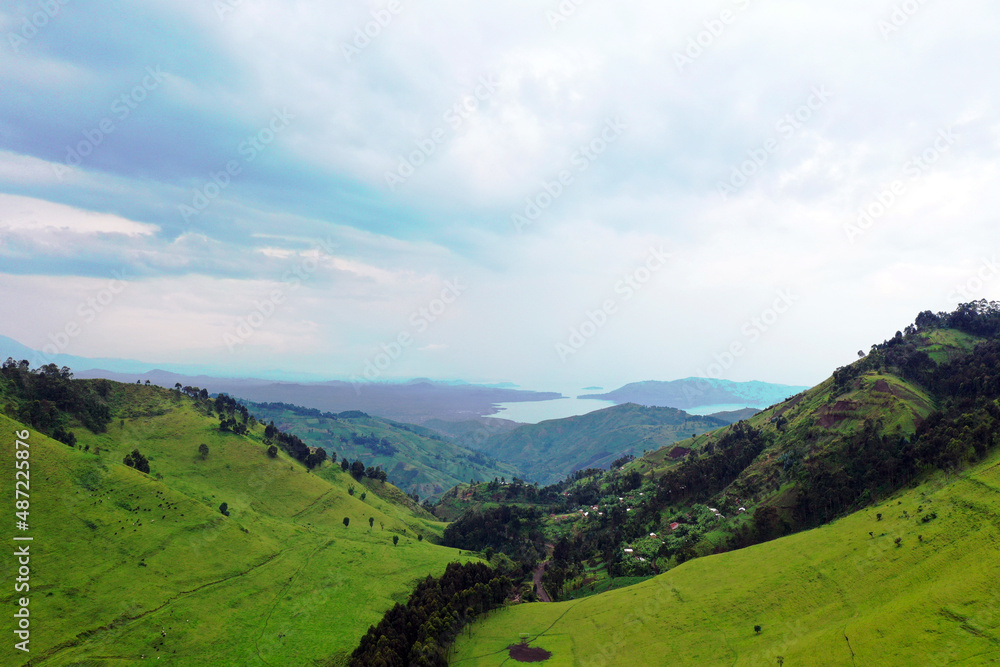 beautiful view of Lake Kivu from Masisi Congo, Goma