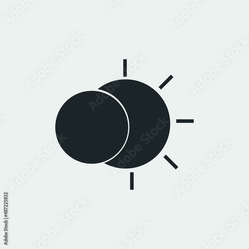 Solar eclipse vector icon illustration sign