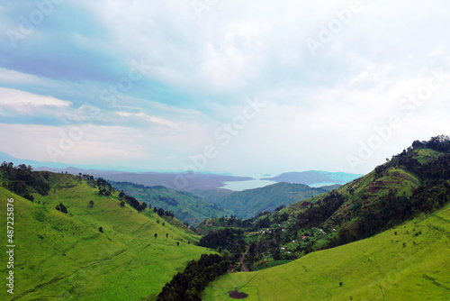 beautiful view of Lake Kivu from Masisi Congo, Goma
